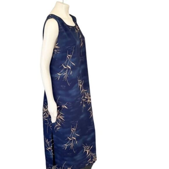 VTG 90s MAGGIE MCNAUGHTON Lightweight Tie Back Summer Maxi Dress in Blue SZ 2X - Picture 4 of 9